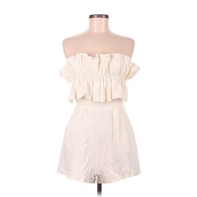 Princess Polly Romper Strapless Strapless: Ivory Solid Rompers - Women's Size 6