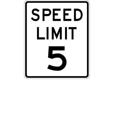 Lyle Speed Limit 5 Traffic Sign,24" x 18" R2-1-5-18DA - 1 Each