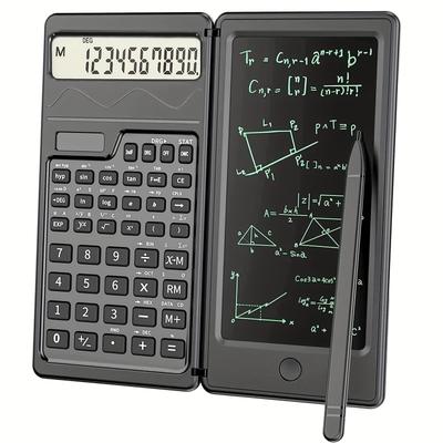 Scientific Calculators10-digit Lcd Display Foldable Calculator With Handwriting Board, Solar And Battery Dual Power Supply For Teacher, Engineer