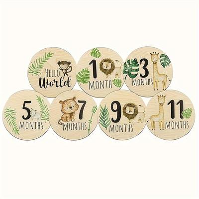 Baby Wooden Monthly Milestone Cards With Announcement Sign, Pregnancy And Baby Shower Gifts For Boys And Girls, Newborn Photography Props, Christmas Halloween Thanksgiving Gift