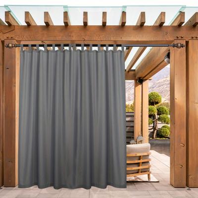 1 Panel Wide Outdoor Curtains Blackout For Patio Waterproof, Privacy Tab Top Outside Curtains For Porch, Pergola, Cabana, Gazebo, Deck