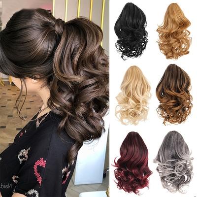 10 Inch Short Wavy Ponytail Extensions For Women G...