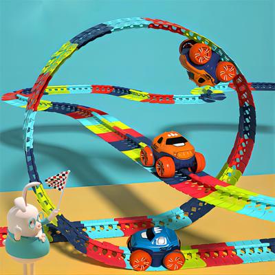 Track Cars For Boys, Flexible Track With Led Light...