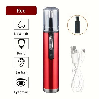 Professional Ear And Nose Hair Trimmer, Usb Rechargeable Electric Facial Hair Trimmer, Easy To Carry, Washable Stainless Steel Blade
