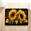 1pc Beautiful Sunflower Pattern Area Rug Contemporary Style Black Background Sunflower Pattern Bedroom Bathroom Kitchen Special Carpet Mat Farmhouse Home Decor Aesthetic Room Decor Art Supplies