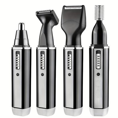 4 In 1 Rechargeable Men's Electric Nose Beard Eyebrows Hair Trimmer Painless Women Trimming Side Burns Eyebrows Beard Hair Clipper Cut Shaver Holiday Gift