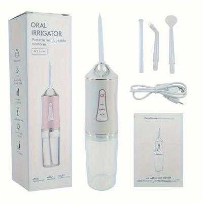 Water Flosser For Teeth, Cordless Oral Lrrigator With 4 Jet Tips, Portable And Rechargeable For Home Travel, For Men And Women Daily Teeth Care, Ldeal For Gift