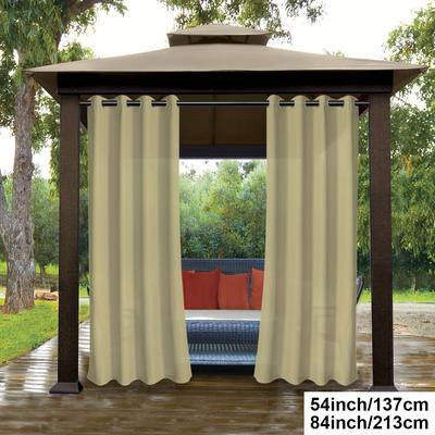 1 Panel Waterproof Outdoor Curtains For Patio Privacy Screen Sun Blocking Grommet Curtain Weatherproof Uv Resistant Curtains For Gazebo Front Porch Pergola