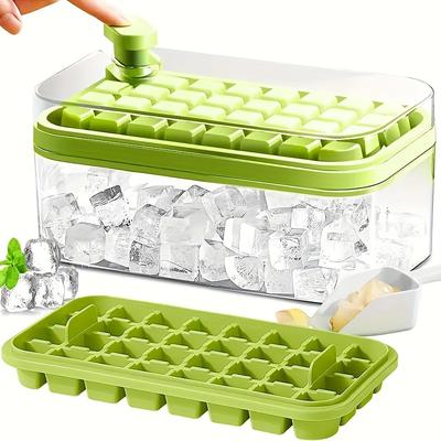 Press 1 Button To Remove Ice From The Ice Storage Box, Easy To Remove The Mold Ice Tray, Food Supplement Ice Cube Mold, Diy Ice Tray With Lid Ice Storage Box For Restaurant