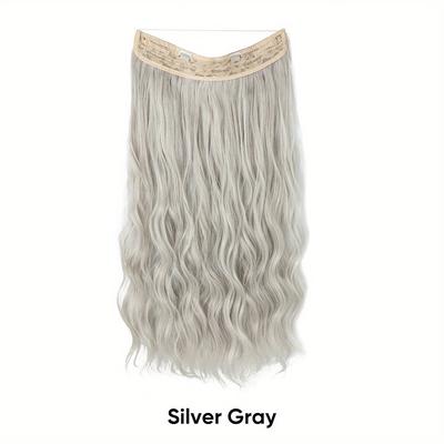 Invisible Wire Hair Extension Clip In Long Synthetic Wave Curly Hairpiece For Women