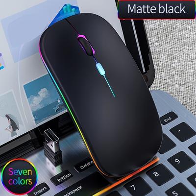 Rechargeable Wireless Mouse - 10m Stable Usb Transmission, Silent Buttons, 25mm Slim Body, Colorful Breathing Light - Perfect For All Devices!