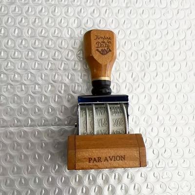 1pc Vintage Hand-held Wooden Date Stamp Decorative...