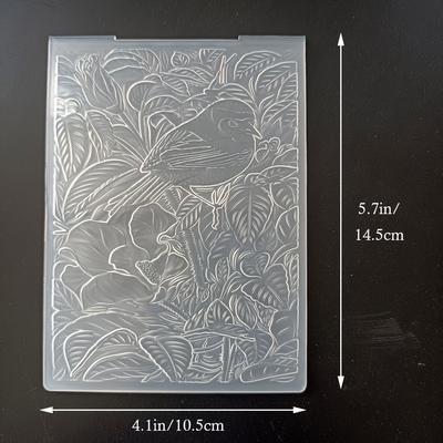 TEMU Birds/ Flowers On Branches 3d Embossing Plates For Scrapbooking Design Diy Paper Cutting Dies Plastic Embossing Folder