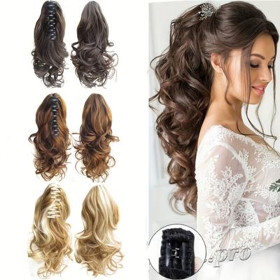 12inch Long Curly Claw Ponytail Clip In Hair Exten...