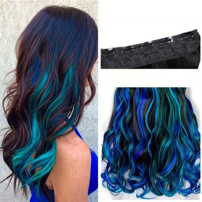 1 Piece Hair Extension Synthetic 5 Clip Long Curly...