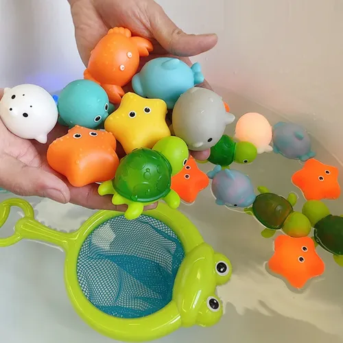 Babys pielzeug Tier bades pielzeug für Kinder führte leuchtendes schwimmendes Wasserspiel zeug Weich