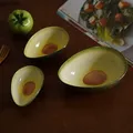 Hand bemalte Keramik schalen Avocado-förmige Obstschale Essteller Salats ch üssel Desserts ch üsseln