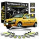 BMTxms 8 pezzi per Renault Clio 2 II MK2 1998 1999 2000 2001 2002 2003 2004 2005 interni kit lampadina a LED accessori per la lettura