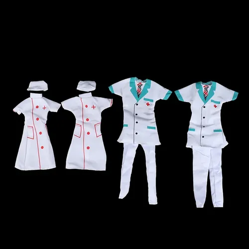 2 Teile/satz Mix Stil Doktor Nurse Kostüm Szene Cosplay Kleidung für Puppe für Ken Puppe Zubehör