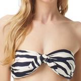 Michael Kors Swim | Michael Michael Kors Tie Front Bandeau Bikini Top - Navy Zebra | Color: Blue/White | Size: M