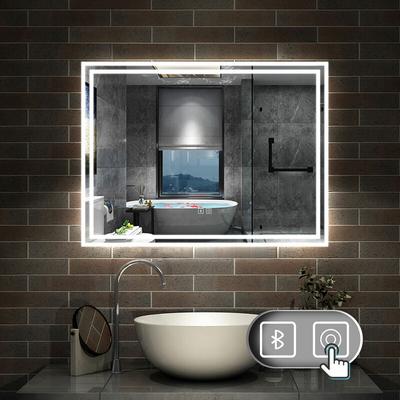 Aica Sanitaire - 70 x 50 cm LED+Beschlagfrei+Bluetooth+3 Lichtfarben Dimmbar+Helligkeit Memory