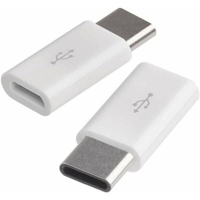 Micro-USB auf usb-c Adapter 2.0, 2x Reduzierstück 480 Mbit/s, C-Stecker auf micro-B Buchse für