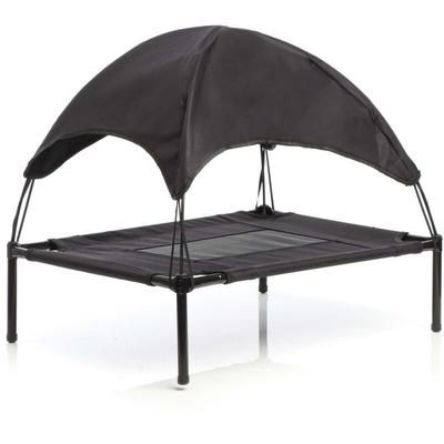 Fudajo - Wiltec Hundebett mit Dach Schwarz 60 x 45 x 16 cm Größe s bis 15 kg Outdoor Katzenliege Image