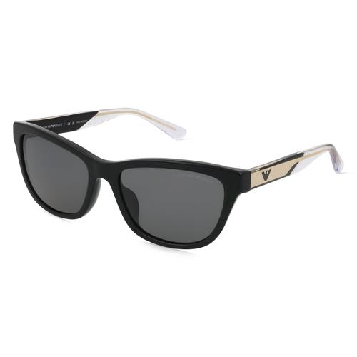 Emporio Armani 0EA4227U Damen-Sonnenbrille Vollrand Cateye Acetat-Gestell, schwarz