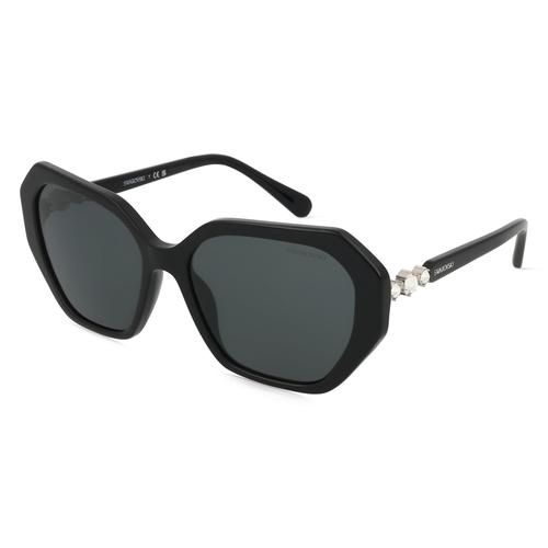 Swarovski 0SK6017 Damen-Sonnenbrille Vollrand Eckig Metall-Gestell, schwarz