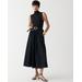 Fitted Knit Mockneck Dress With Poplin Skirt