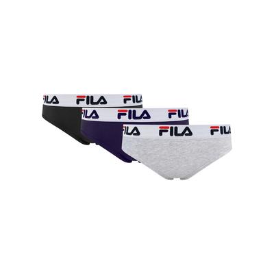 Brasilslip FILA "WOMAN BRAZILIAN SLIP", Damen, Gr. L, blau (schwarz, navy, grau), Obermaterial: 95% Baumwolle, 5% Elasthan, körpernah, Unterhosen, mit elastischem Logobund Image