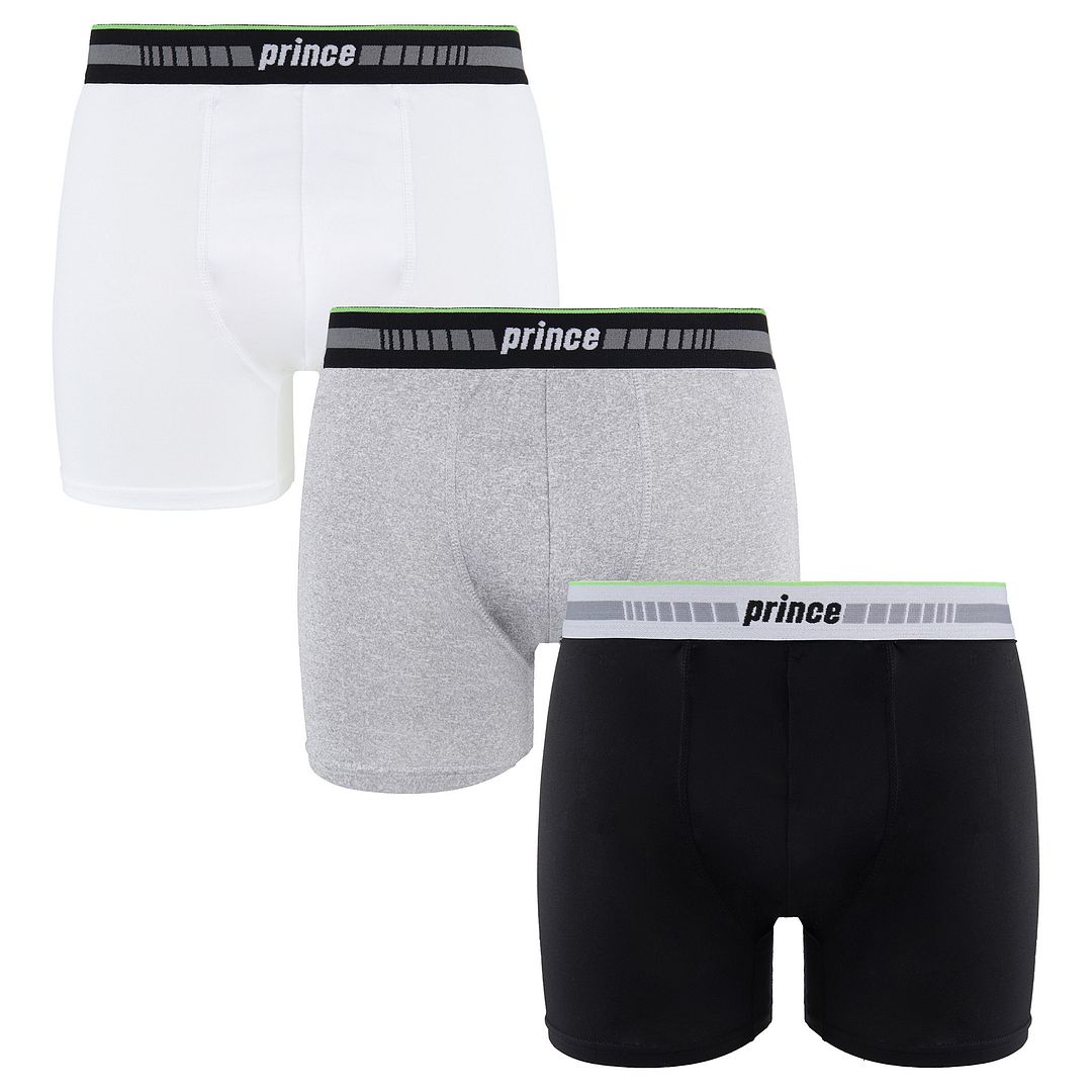 Prince Performance Range 3 Pack schwarz grauer Weiße Herren Boxer Muxpr063 Image