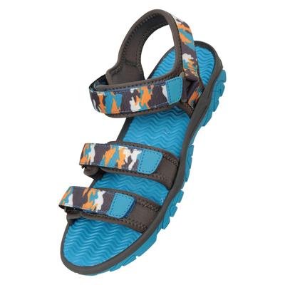 Mountain Warehouse Childrens/Kids Camouflage 3 Touch Fastening Strap Sandalen (Dark Teal) Image