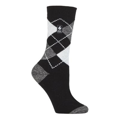 Heat Holders Damen Ultra Lite Thermal Brushed Inner Yarn Design Socken Schwarz/Grau (Valletta) Image