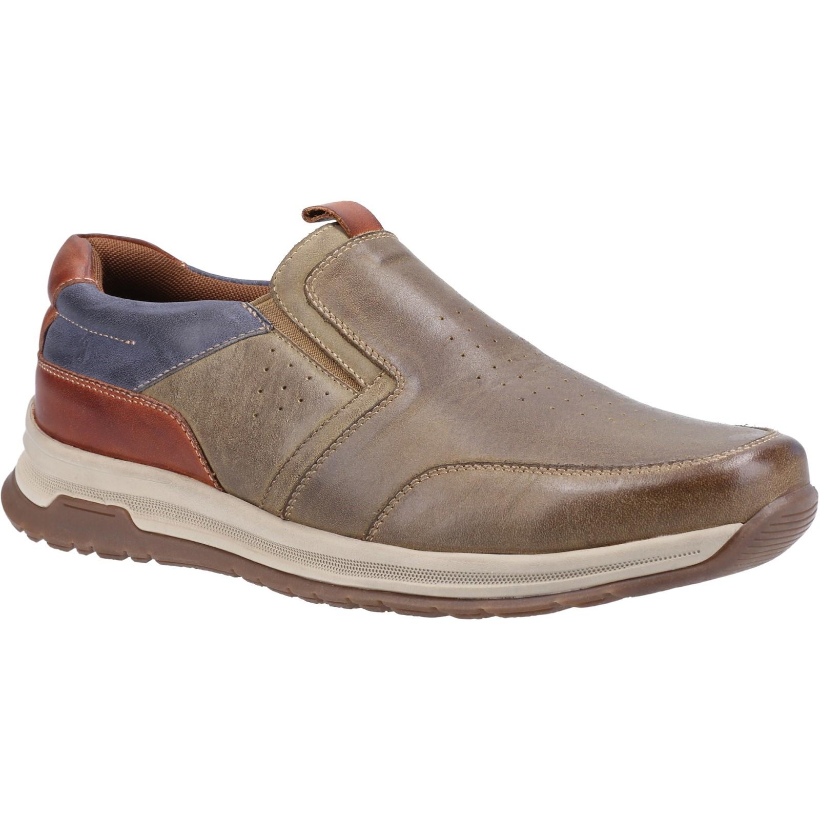 Hush Puppies Herren Cole Leder Freizeitschuhe (Khaki/Navy/Tan)
