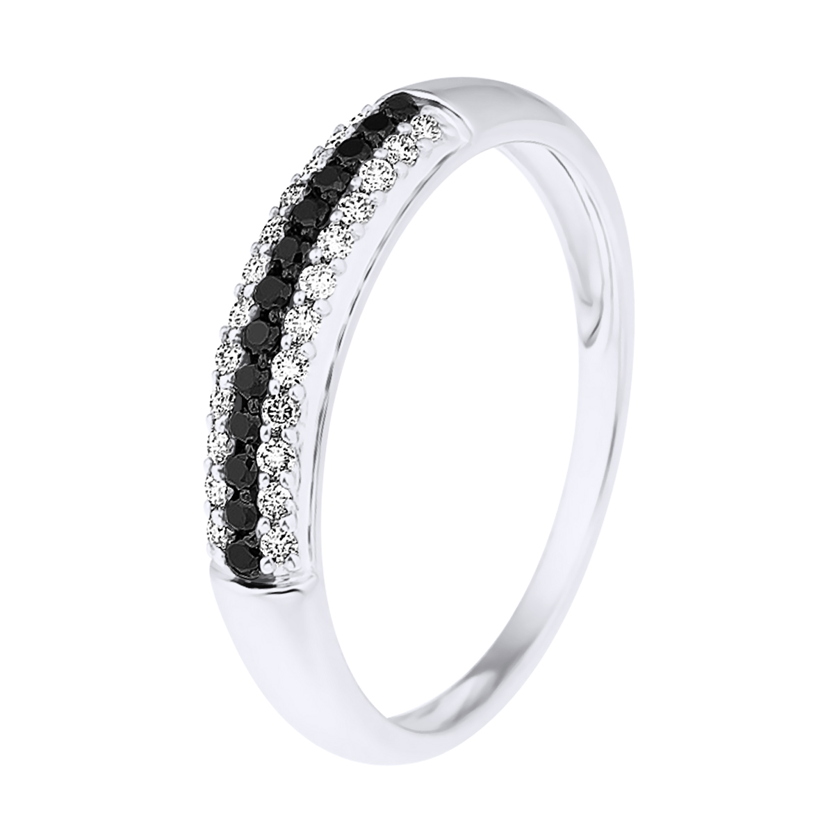 DIADEMA - Ring - Prestige Diamanten Weiß und Schwarz - Weißgold Image