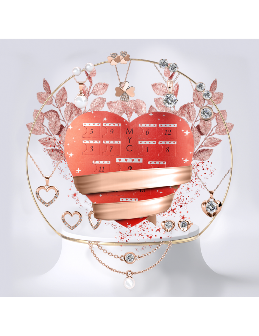 Adventskalender Herz - 14 Juwelen - Rose Gold und Kristall Image