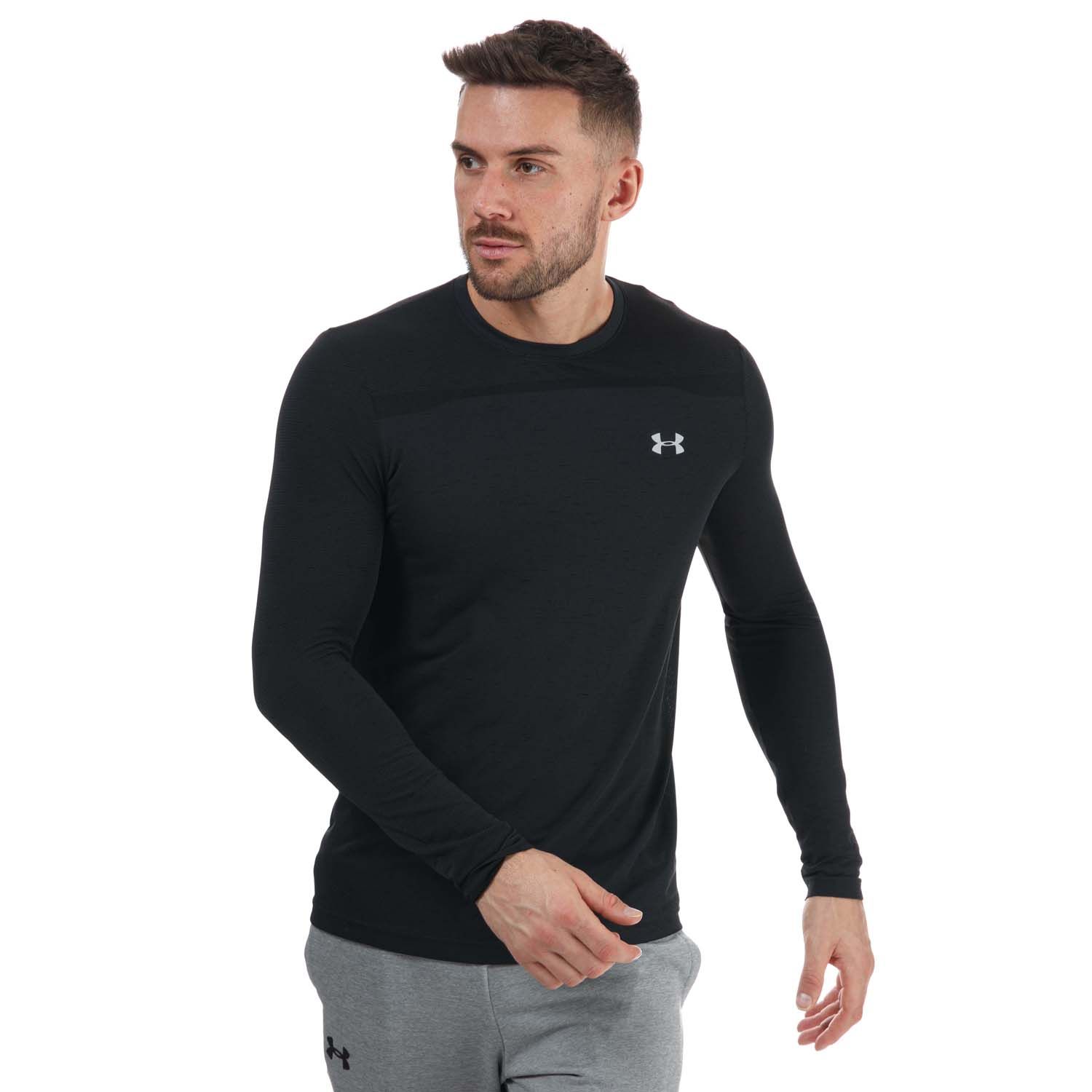 Herren Under Armour UA Seamless Langarm T-Shirt in Schwarz Image
