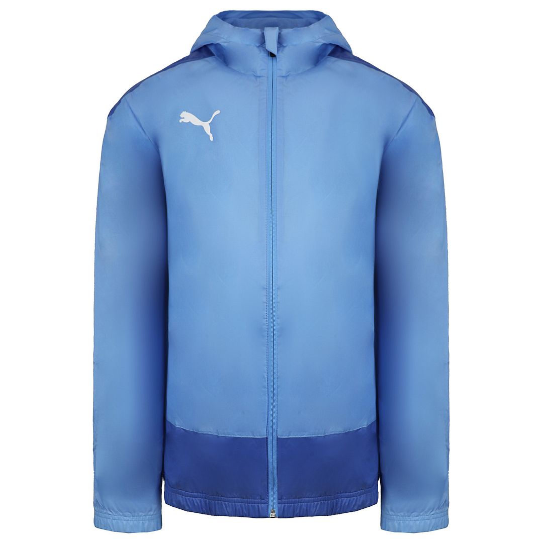 PUMA -Tor Langarm Langarm Zipup Hellblau Herren mit Kapuze -Training Regenjacke 656559 18 Image