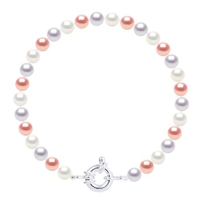 DIADEMA - Armband - Echte Süßwasserperlen - Pastell Multicolor - Silber