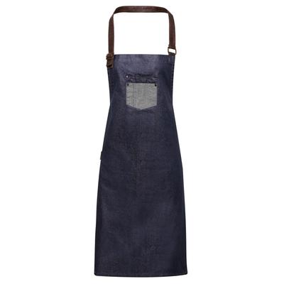 Premier Unisex Erwachsene Abteilung gewachst aussehen Kunstleder Denim Lätzchen Schürze (Indigo Denim) Image