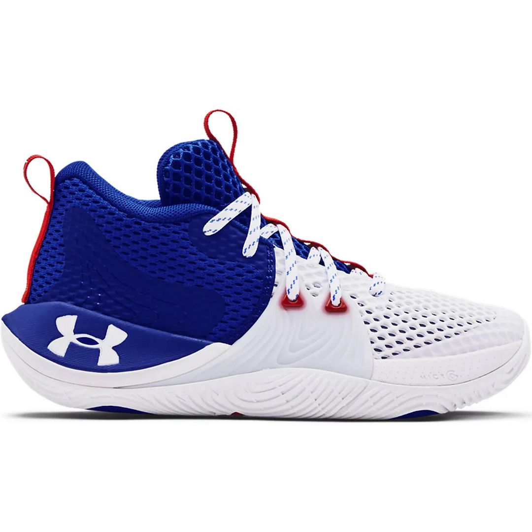 Under Armour GS Embiid 1 Kinder Weiß/Blau -Basketball -Trainer Image