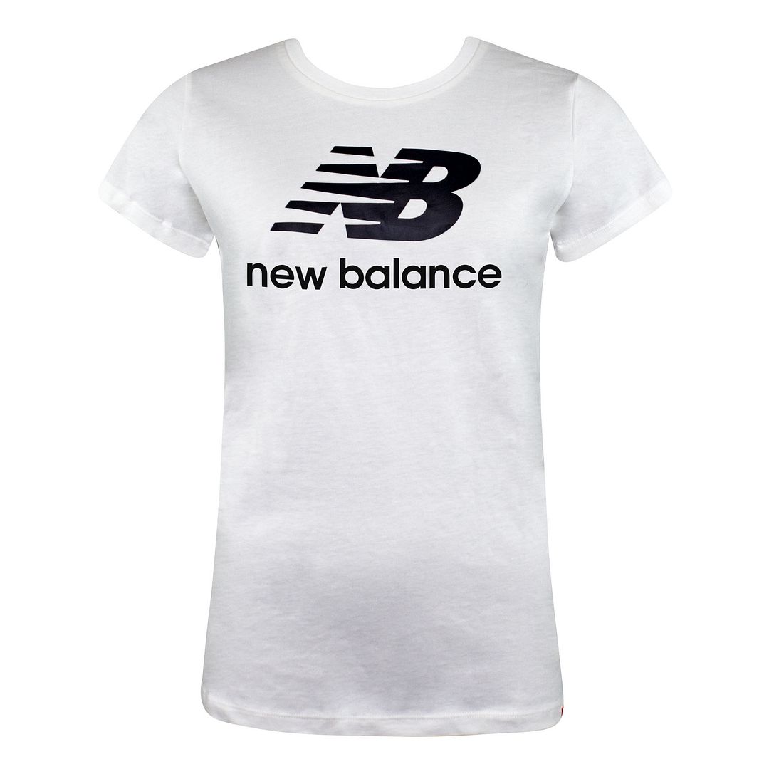 Neues Gleichgewicht Kurzarm weißer Crew Neck Womens Essentials T-Shirt WT91546 WK