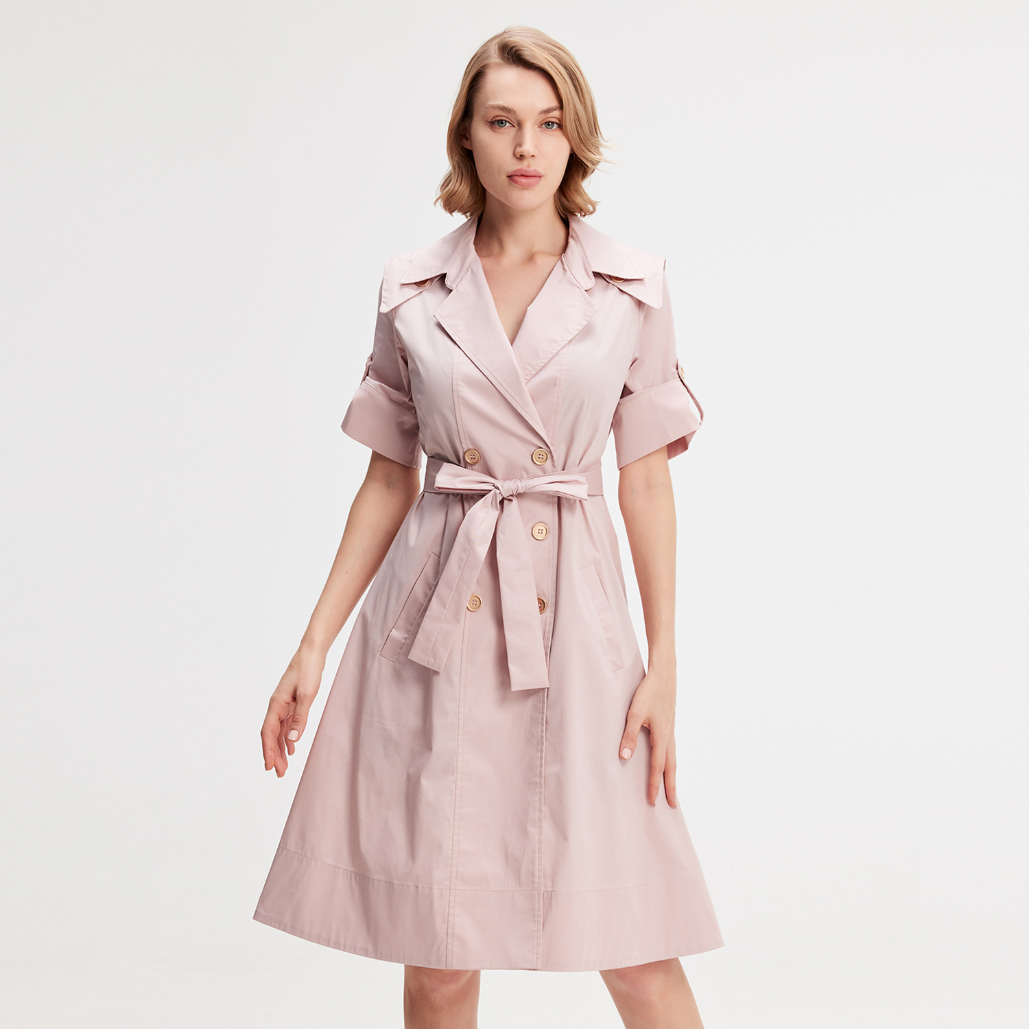 Trenchcoat-Kleid aus Baumwolle Image