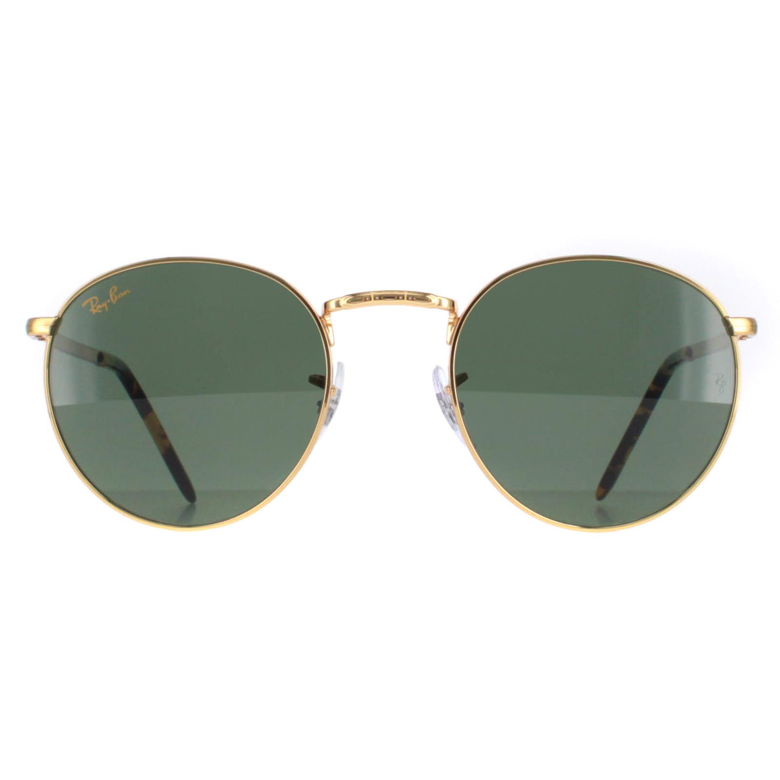 Ray-Ban Rund Unisex Gold Grün RB3637 Neu Rund Image