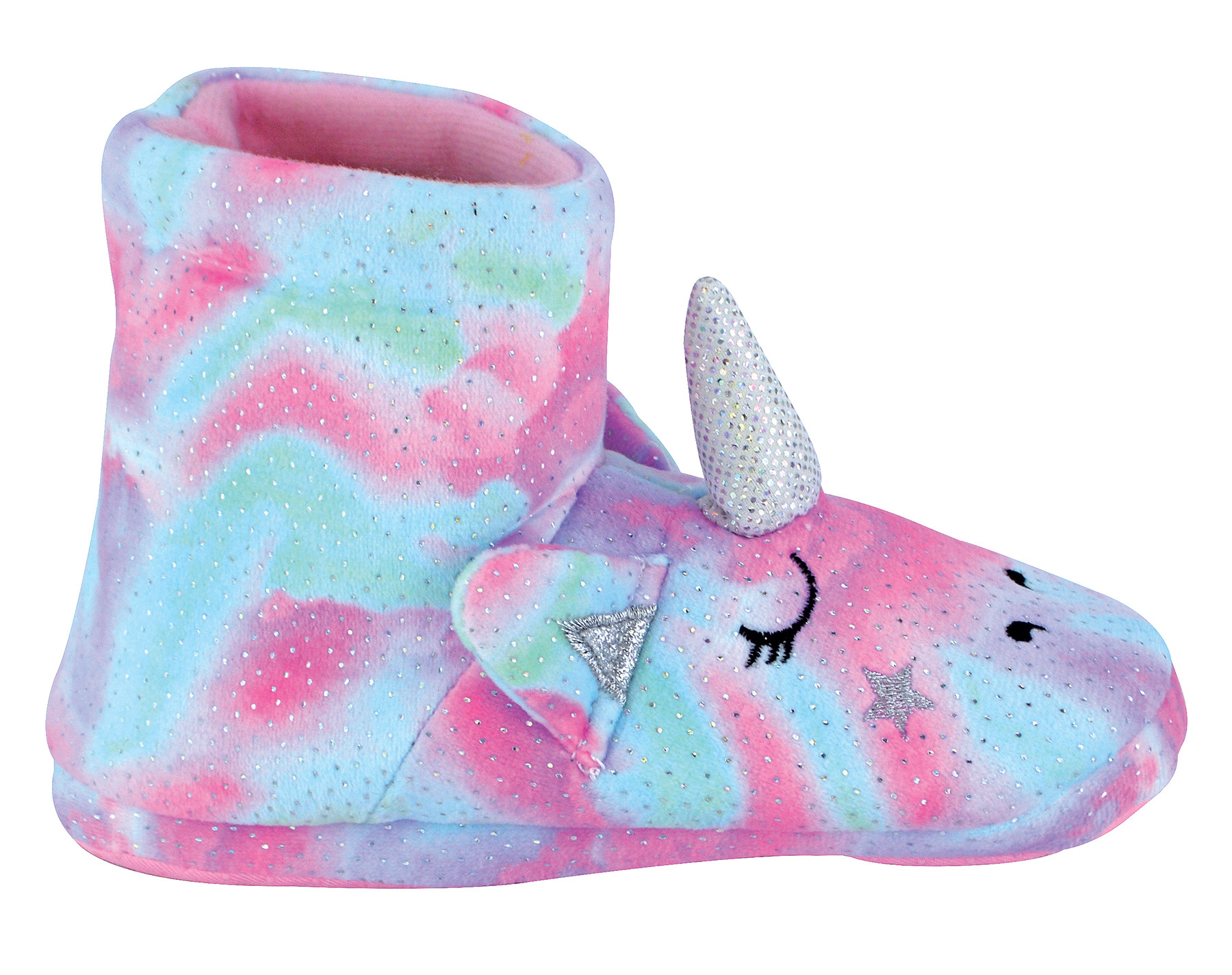 Kinder 3D rosa Einhorn Slipper Stiefel | Regenbogen Neuheit Booties für Mädchen - rosa Image