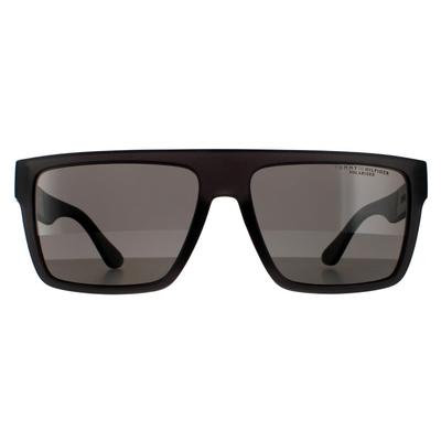 Tommy Hilfiger Rectangle Mens Matte Grey Grey Polarized Sonnenbrille