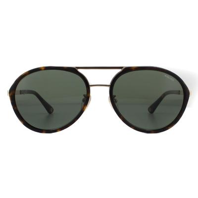 Police Aviator Mens Shiny Rose Gold Green Sonnenbrille