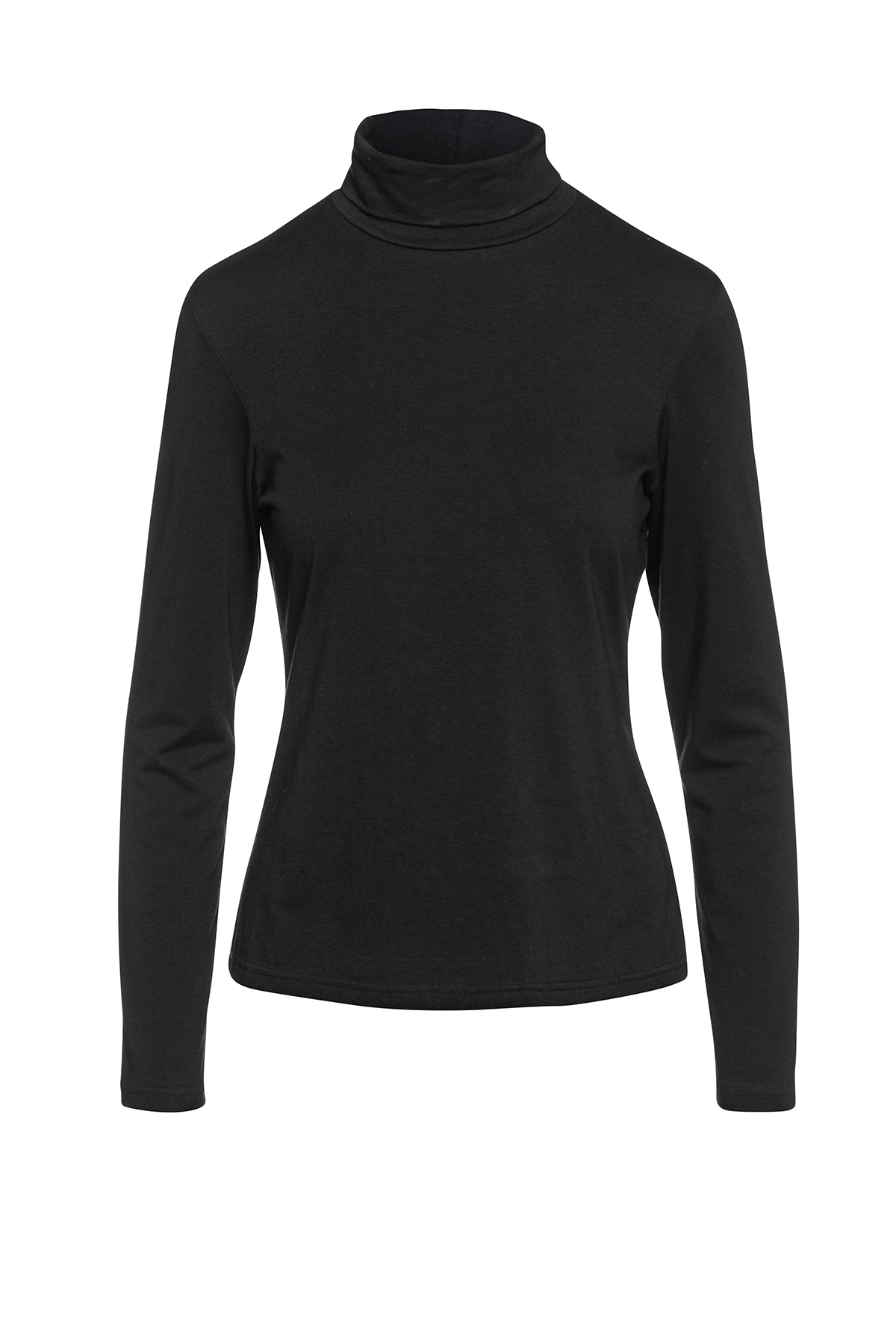 Langärmeliger Pullover mit Polokragen schwarz Image