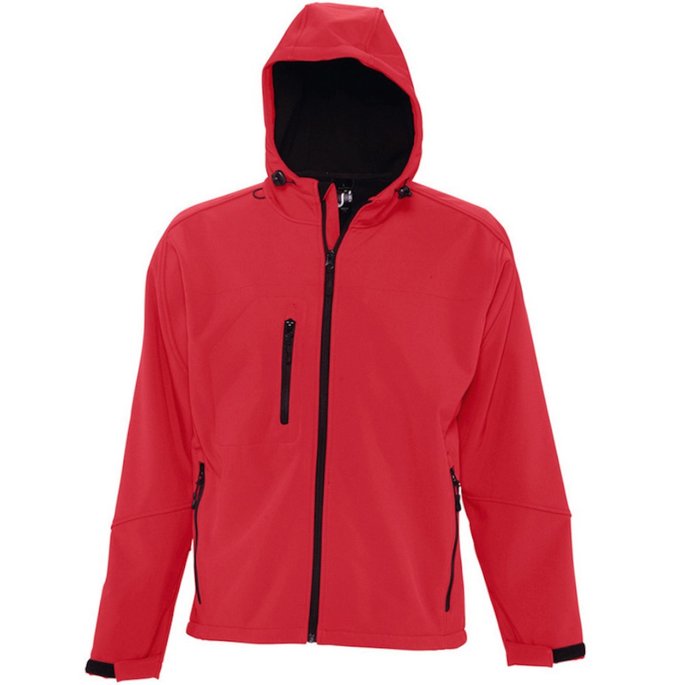 SOLS Mens Replay Hooded Soft Shell Jacket (atmungsaktiv, winddicht und wasserabweisend) (Pepper Red)